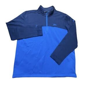 Under Armour Firethorne Golf Loose Fit 1/4 Zip Pullover Sweater Blue XXL Men EUC